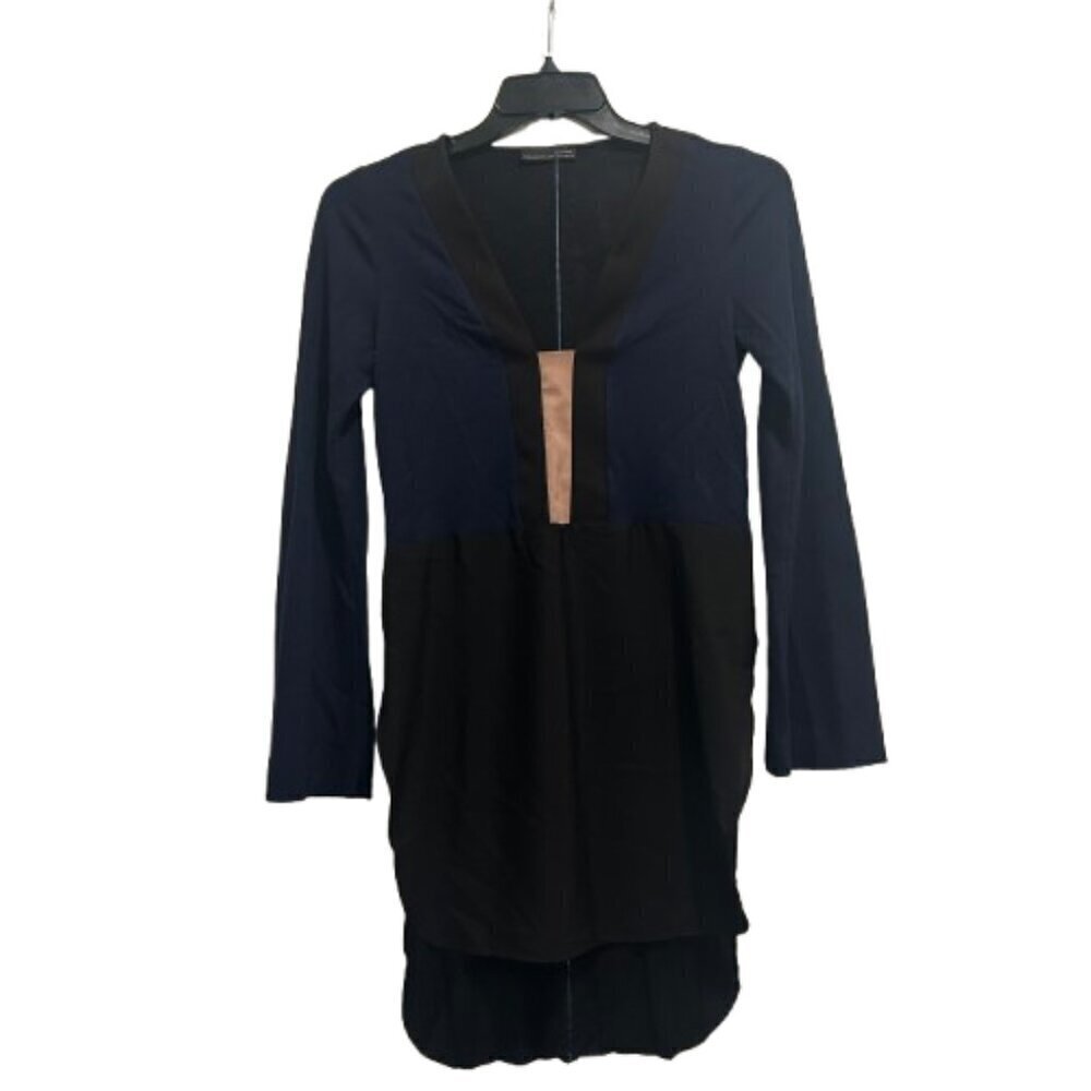 Zara W&B Navy and Black Long Sleeve Tunic Women’s Size M - Picture 2 of 12